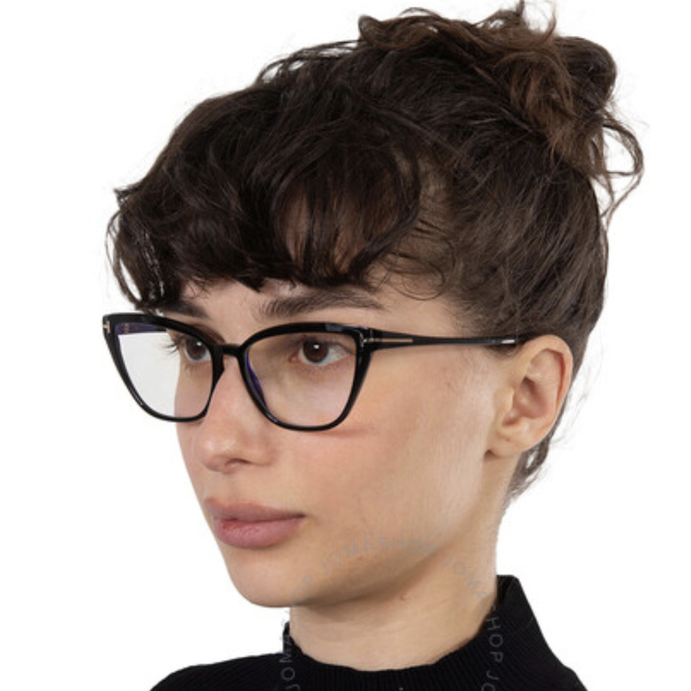 NWT Tom Ford FT5825-B Black Cat Eye 55mm Eyeglasses